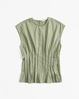 Poplin Pleated Top