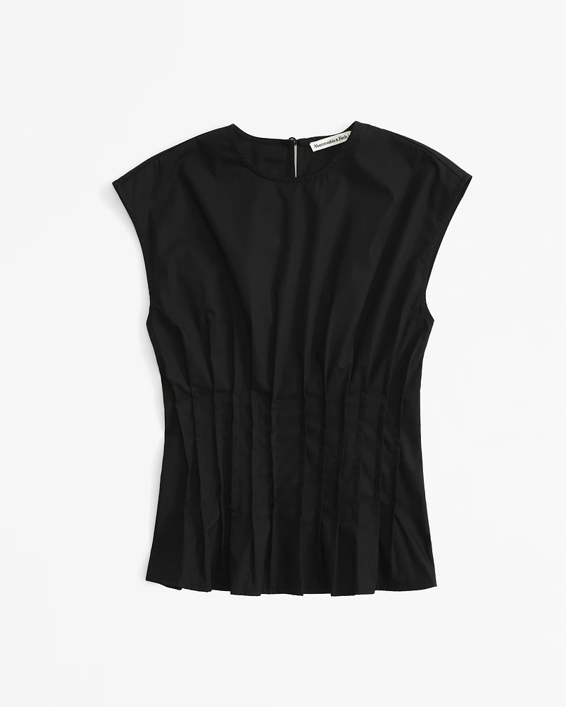 Poplin Pleated Top