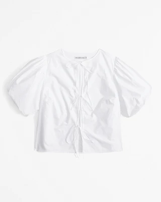 Short-Sleeve Tie-Front Top