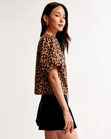 Short-Sleeve Tie-Front Top