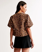 Short-Sleeve Tie-Front Top