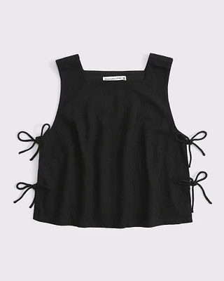 Apron Linen-Blend Shell Top