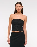 Strapless Cropped Vest Top