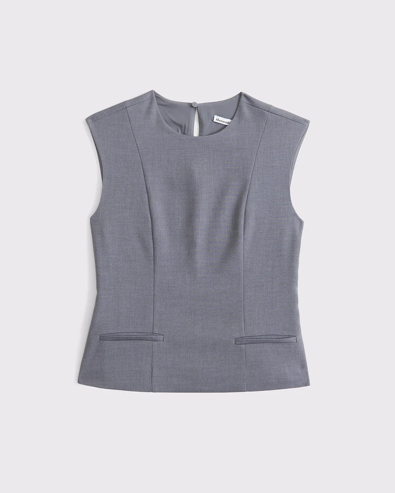 High-Neck Tailored Top