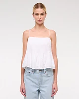 Linen-Blend Pintuck Top