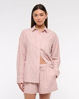 Oversized Linen-Blend Shirt