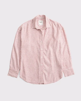 Oversized Linen-Blend Shirt