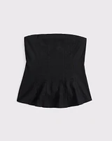 Strapless Peplum Tailored Tube Top