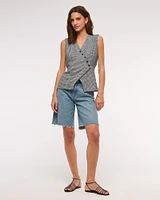 Asymmetrical Linen-Blend Vest