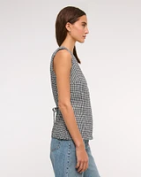 Asymmetrical Linen-Blend Vest
