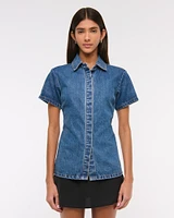 Short-Sleeve Denim Shirt