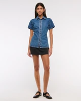 Short-Sleeve Denim Shirt