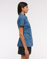 Short-Sleeve Denim Shirt