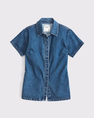 Short-Sleeve Denim Shirt