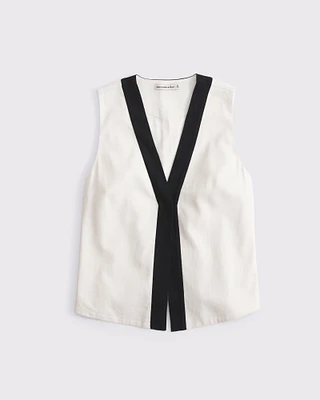 Linen-Blend Vest