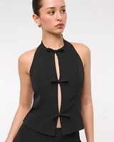 Bow Tie-Front Halter Top