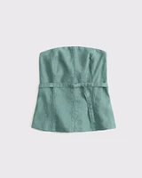 Premium Linen Strapless Tailored Top
