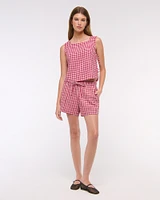 Apron Linen-Blend Set Top