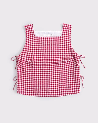 Apron Linen-Blend Set Top