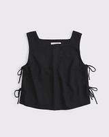 Apron Linen-Blend Set Top