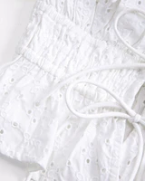 Strapless Eyelet Tie-Front Top