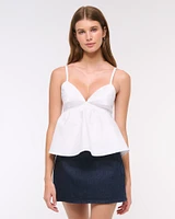 Poplin Peplum Top