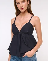 Poplin Peplum Top
