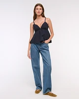 Poplin Peplum Top
