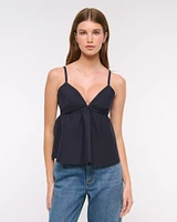 Poplin Peplum Top