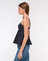Poplin Peplum Top