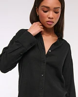 Oversized Linen-Blend Shirt