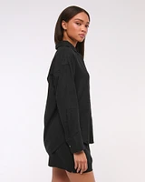 Oversized Linen-Blend Shirt
