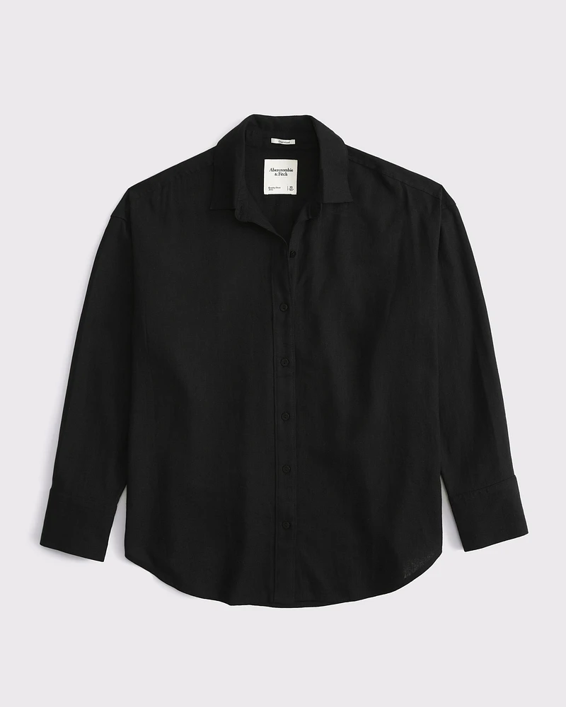 Oversized Linen-Blend Shirt