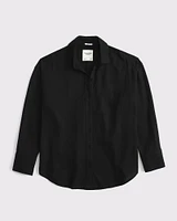 Oversized Linen-Blend Shirt