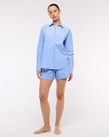 Oversized Tie-Back Poplin Shirt