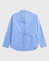 Oversized Tie-Back Poplin Shirt