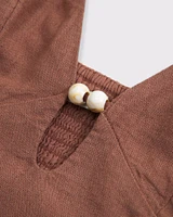 Linen-Blend Beaded Cami