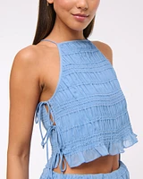 Apron Ruched Side-Tie Top