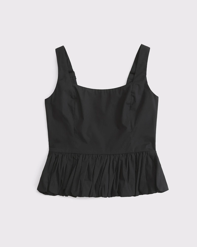 Poplin Bubble Hem Tank
