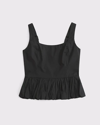 Poplin Bubble Hem Tank