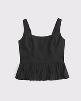 Poplin Bubble Hem Tank