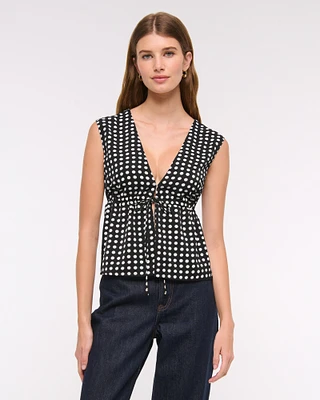 Plunge Tie-Front Top