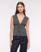 Plunge Tie-Front Top