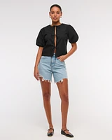 Short-Sleeve Tie-Front Top