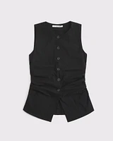 The A&F Mara Ruched Button-Through Vest