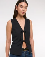 Tie-Front Tailored Vest