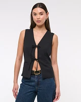 Tie-Front Tailored Vest