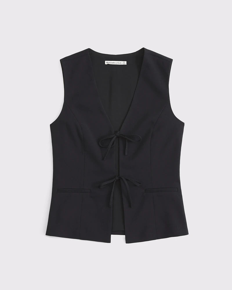 Tie-Front Tailored Vest