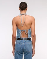 Denim Halter Vest