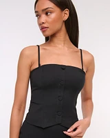 Strapless Cropped Tailored Vest